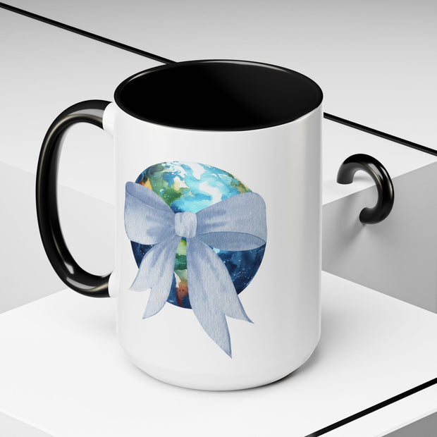 Earth Wrapped In A Bow Accent Coffee Mug