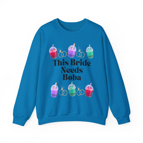 'This Bride Needs Boba' Unisex Crewneck Sweatshirt