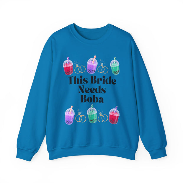'This Bride Needs Boba' Unisex Crewneck Sweatshirt