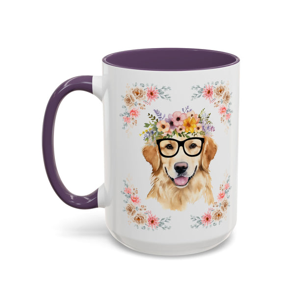 Geeky Goddess Golden Retriever Accent Coffee Mug