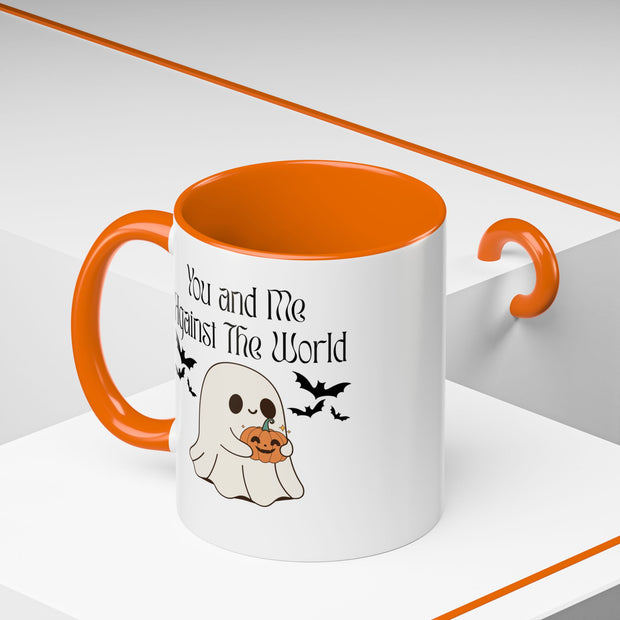 'You and Me Against The World' Accent Coffee Mug