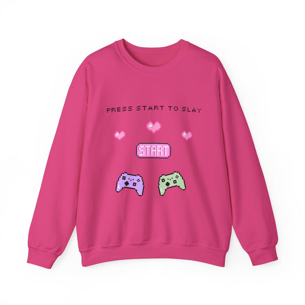 'Press Start to Slay' Unisex Crewneck Sweatshirt