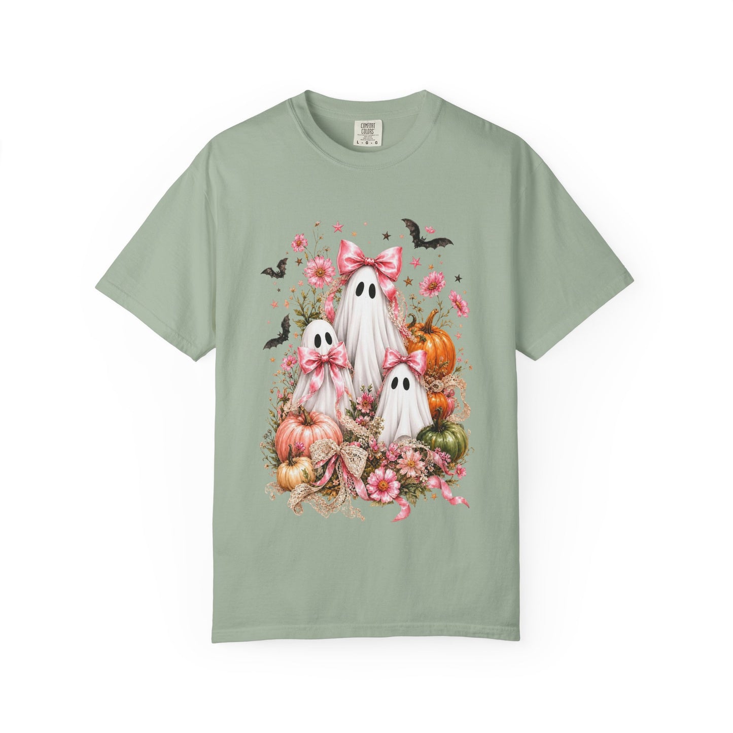 Coquette Ghost Halloween Shirt, Pink Bow Ghost T-Shirt, Cute Spooky Season Tee, Girly Halloween Pumpkin Graphic, Fall Aesthetic Shirt