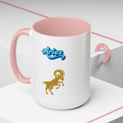 'Aries' Zodiac Accent Coffee Mug