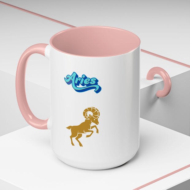 'Aries' Zodiac Accent Coffee Mug