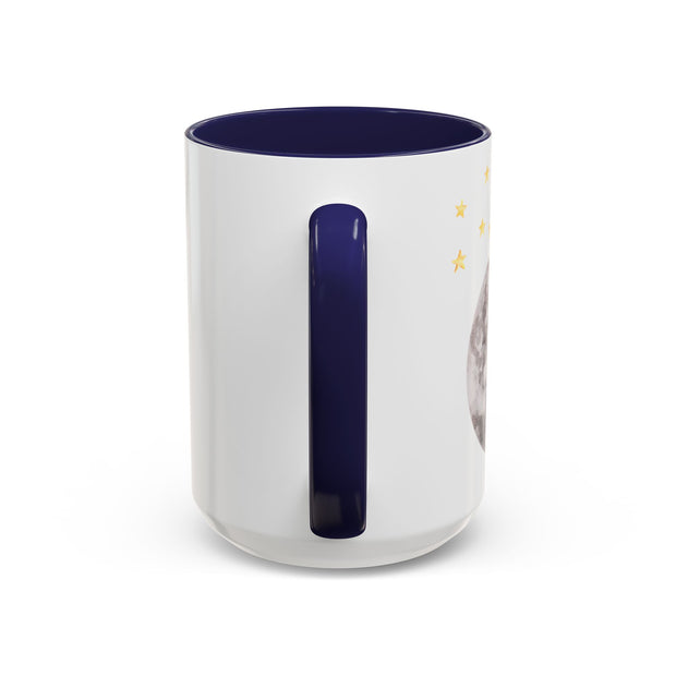 Astronaut Flying To The Moon Accent Coffee Mug