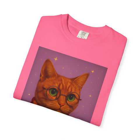 Pawgwarts Orange Cat Wizard T-Shirt