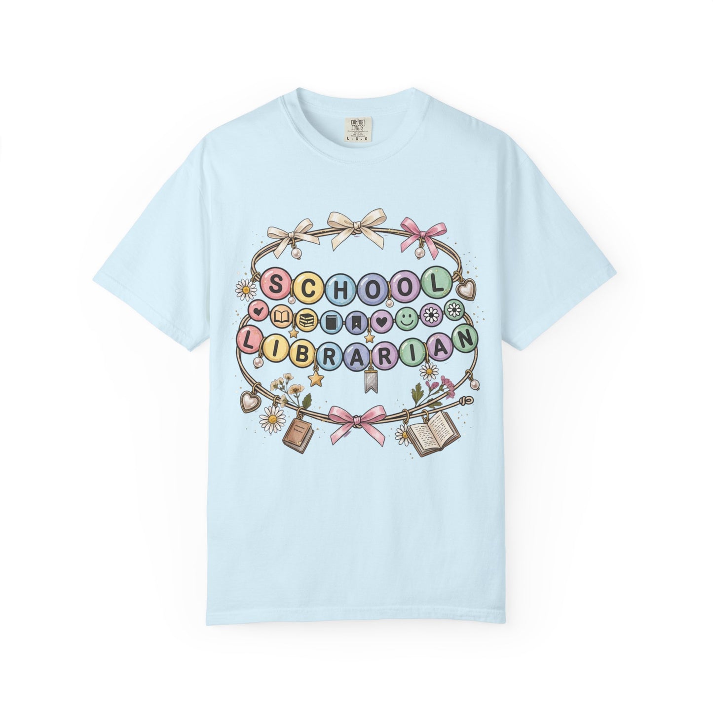 School Librarian Keys Beads T-Shirt, Librarian Graphic Tee, Library Media Specialist Shirt, Book Lover Teacher Gift, Back to School Tee