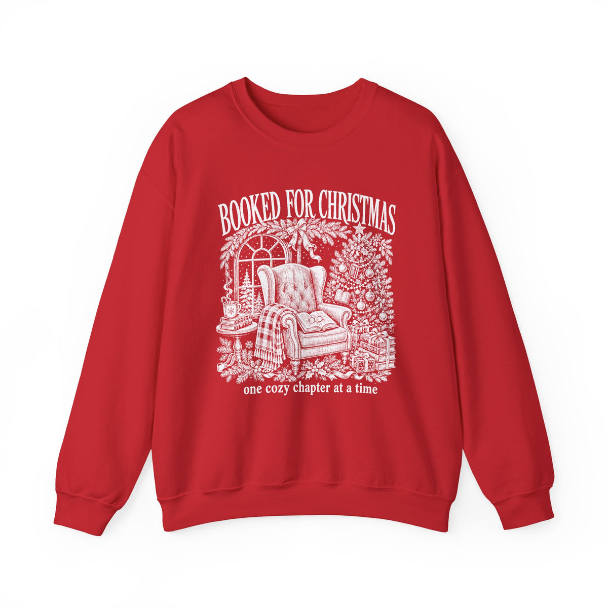 Booked for Christmas Sweatshirt, Book Lover Christmas Crewneck, Cozy Reader Sweater, Bookish Holiday Shirt, BookTok Christmas Gift