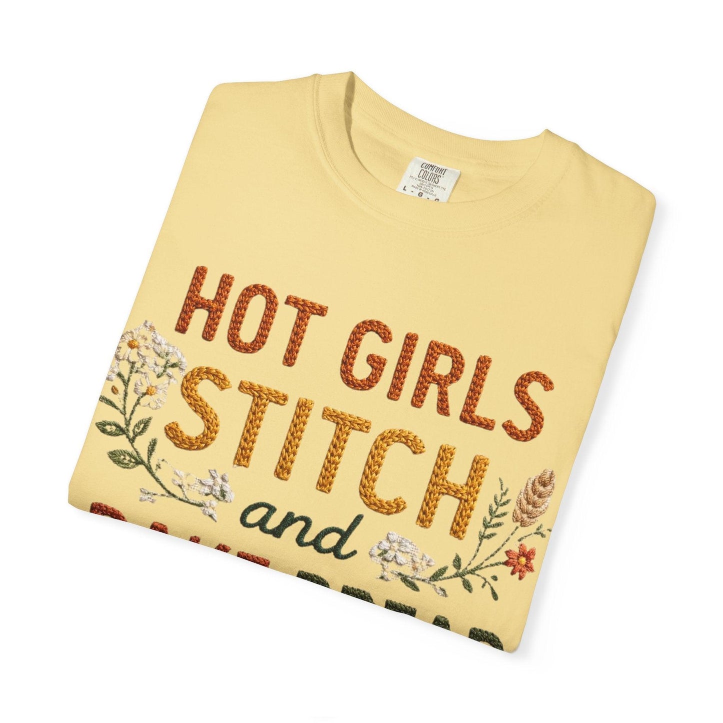 Hot Girls Stitch and Bake Bread T-Shirt | Bread Loaf Floral Embroidery Design