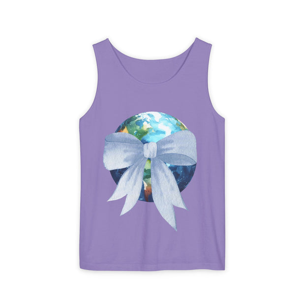 Earth Wrapped In Bow Unisex Tank Top
