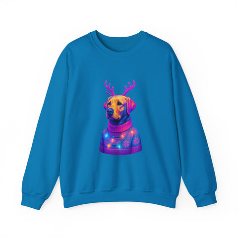 Neon Labrador Reindeer Sweater Sweatshirt | Colorful Dog Christmas Crewneck
