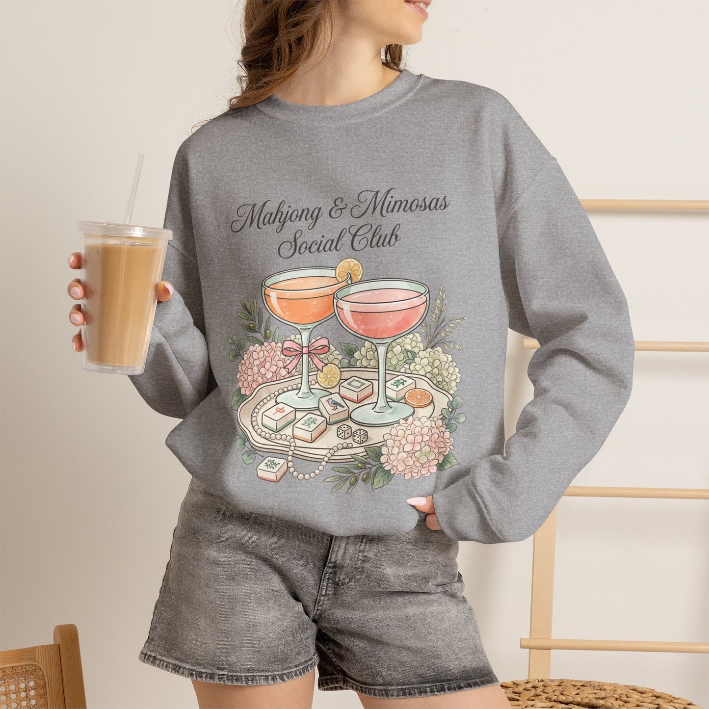 Mahjong & Mimosas Sweatshirt, Mahjong Club Crewneck, Brunch Girl Pullover