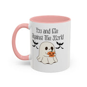 'You and Me Against The World' Accent Coffee Mug