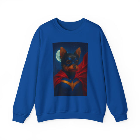 Superhero Yorkie Dog Sweatshirt, Cozy Animal Lover Crewneck, Pet Tribute Apparel, Unique Gift for Dog Lovers, Perfect for Casual Outings