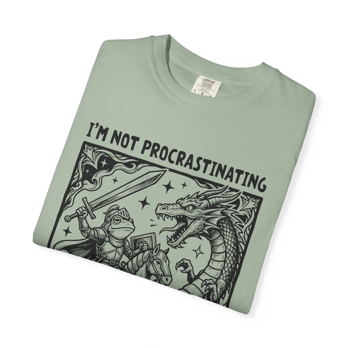 I'm Not Procrastinating I'm Doing Side Quests T-Shirt, Funny Gamer Tee, RPG Knight vs Dragon Shirt, Fantasy Gaming Graphic T-Shirt, Nerd Gift