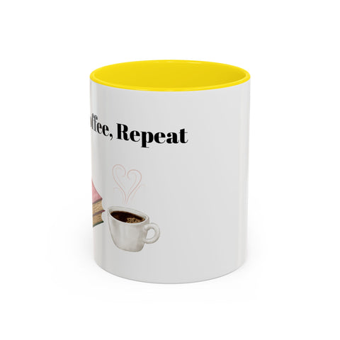 'Books, Coffee, Repeat' Accent Coffee Mug