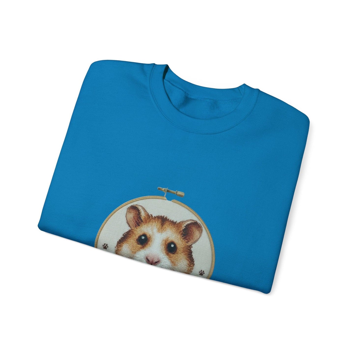 Hamster Portrait Sweatshirt | Embroidery Hoop Floral Frame