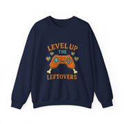 Funny Gamer Sweatshirt, Level Up Leftovers Crewneck, Gifts for Gamers, Casual Wear, Thanksgiving Sweatshirt, Cute Holiday Apparel