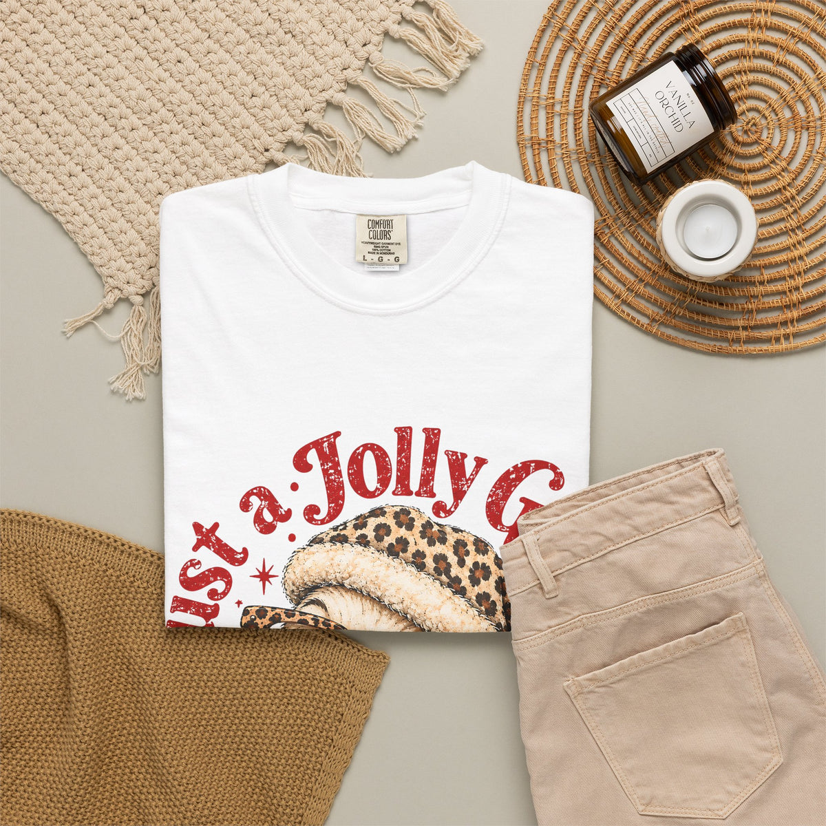 Jolly Goose Christmas Shirt, Funny Christmas Goose Tee, Leopard Santa Goose Shirt, Goose Lover Gift, Retro Holiday T-Shirt