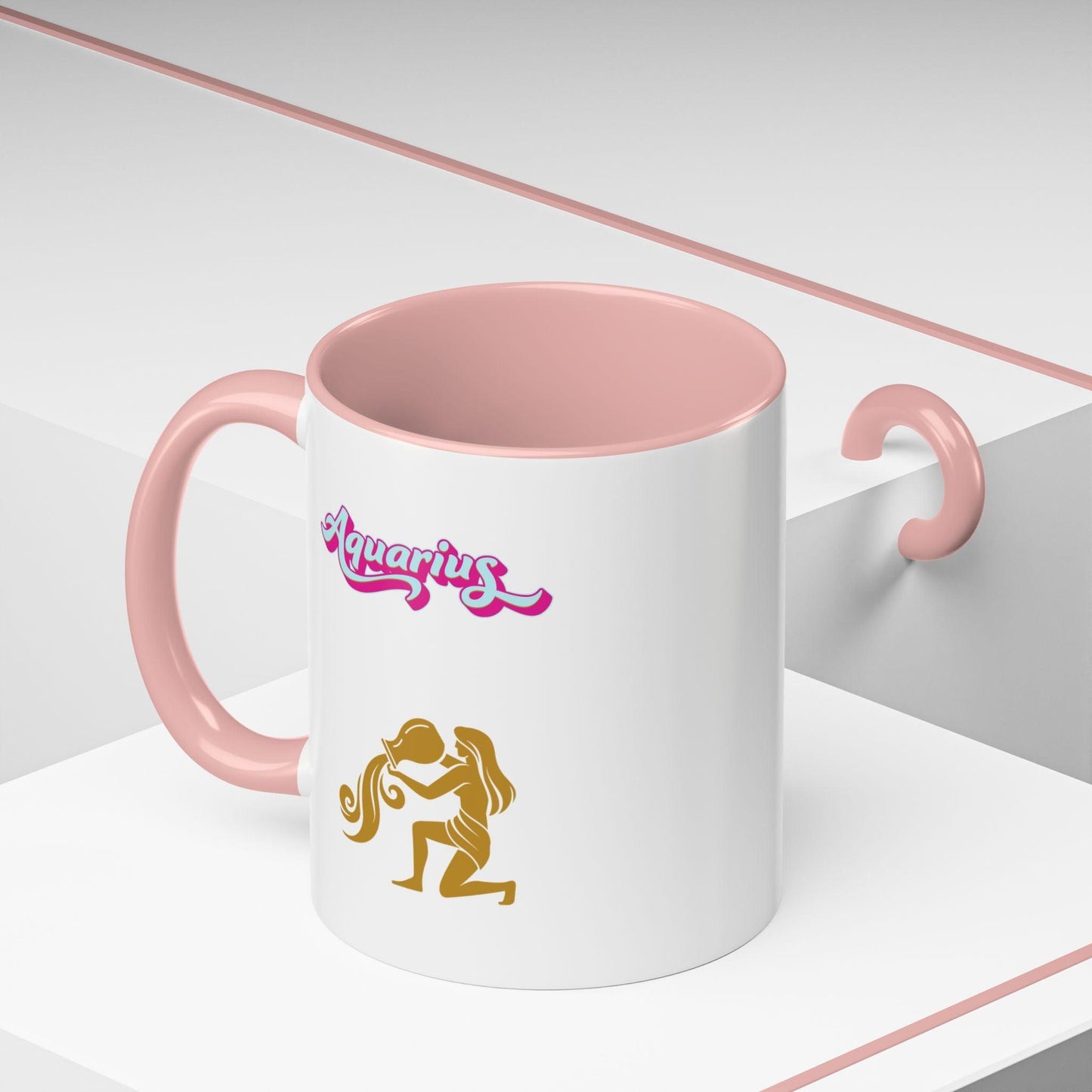 'Aquarius' Zodiac Accent Coffee Mug