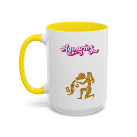 'Aquarius' Zodiac Accent Coffee Mug