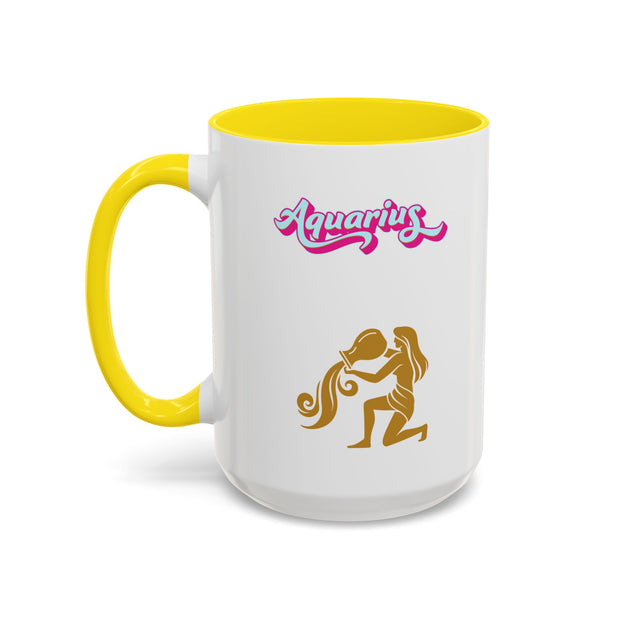 'Aquarius' Zodiac Accent Coffee Mug