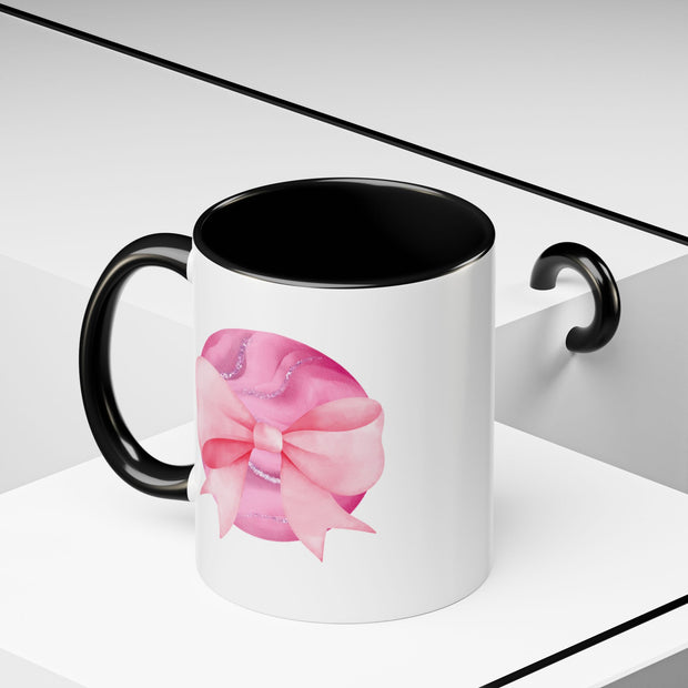 Pink Planet Wrapped In A Bow Accent Coffee Mug