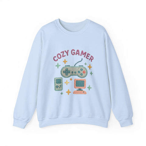 Cozy Gamer Sweatshirt, Unisex Crewneck, Gaming Gift, Comfortable Outfit, Video Game Apparel, Casual Style