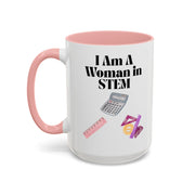'I Am A Woman In STEM' Accent Coffee Mug