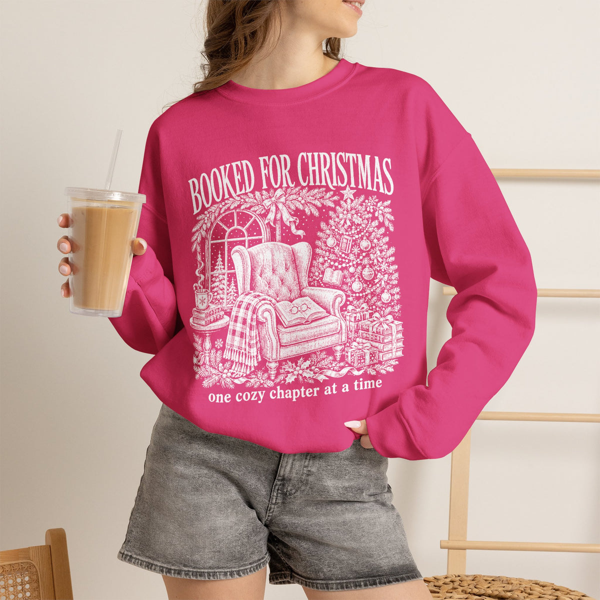 Booked for Christmas Sweatshirt, Book Lover Christmas Crewneck, Cozy Reader Sweater, Bookish Holiday Shirt, BookTok Christmas Gift