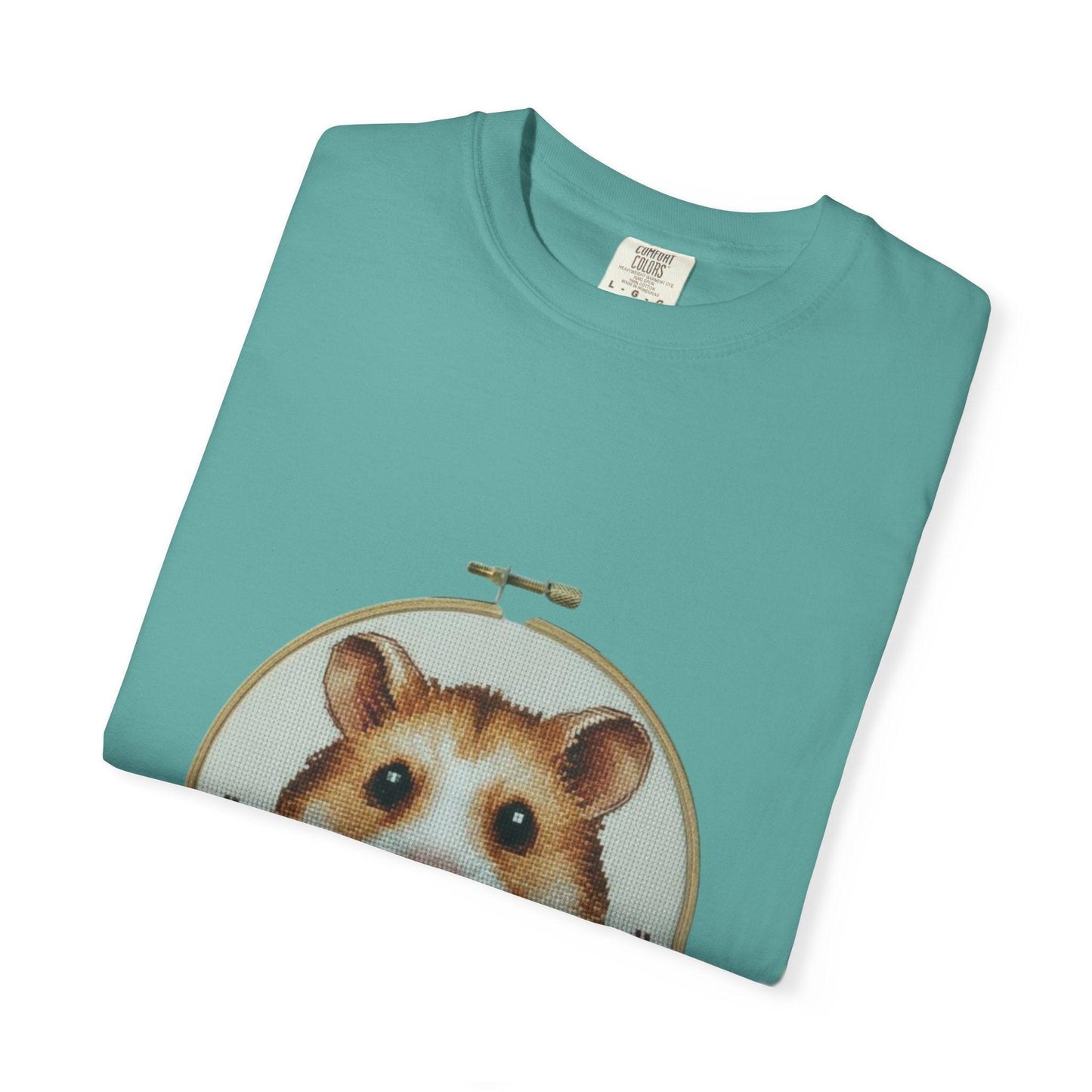 Hamster Portrait Embroidery Hoop T-shirt | Cute Small Pet Illustration