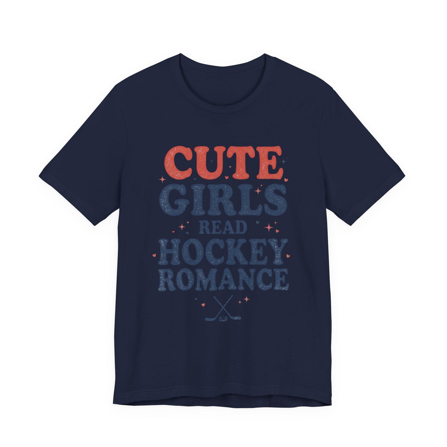 Cute Girls Read Hockey Romance Shirt, Hockey Romance Booktok Tee, Sports Romance Reader Graphic T-Shirt