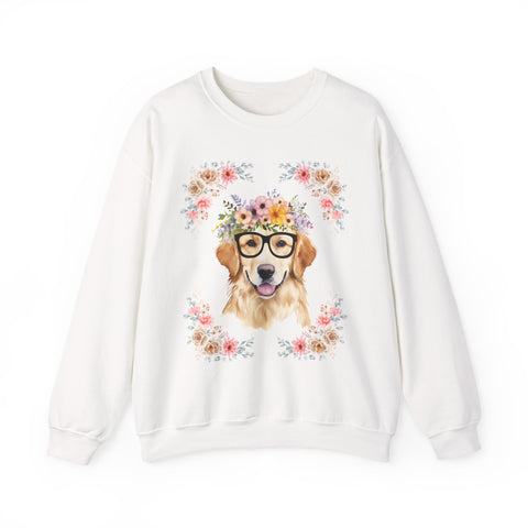 Geeky Goddess Golden Retriever Unisex Crewneck Sweatshirt