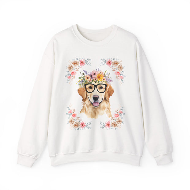 Geeky Goddess Golden Retriever Unisex Crewneck Sweatshirt