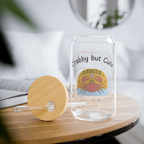 Cancer 'Crabby but Cute Cancer' Sipper Glass