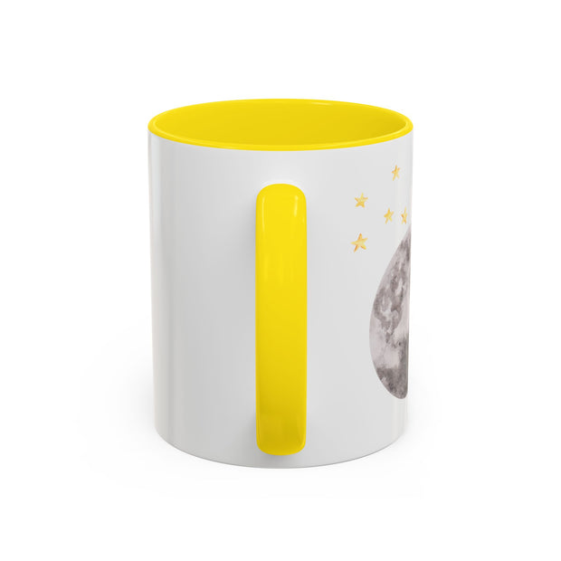 Astronaut Flying To The Moon Accent Coffee Mug