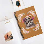 Geeky Goodess Dark Gray Cat Spiral Notebook