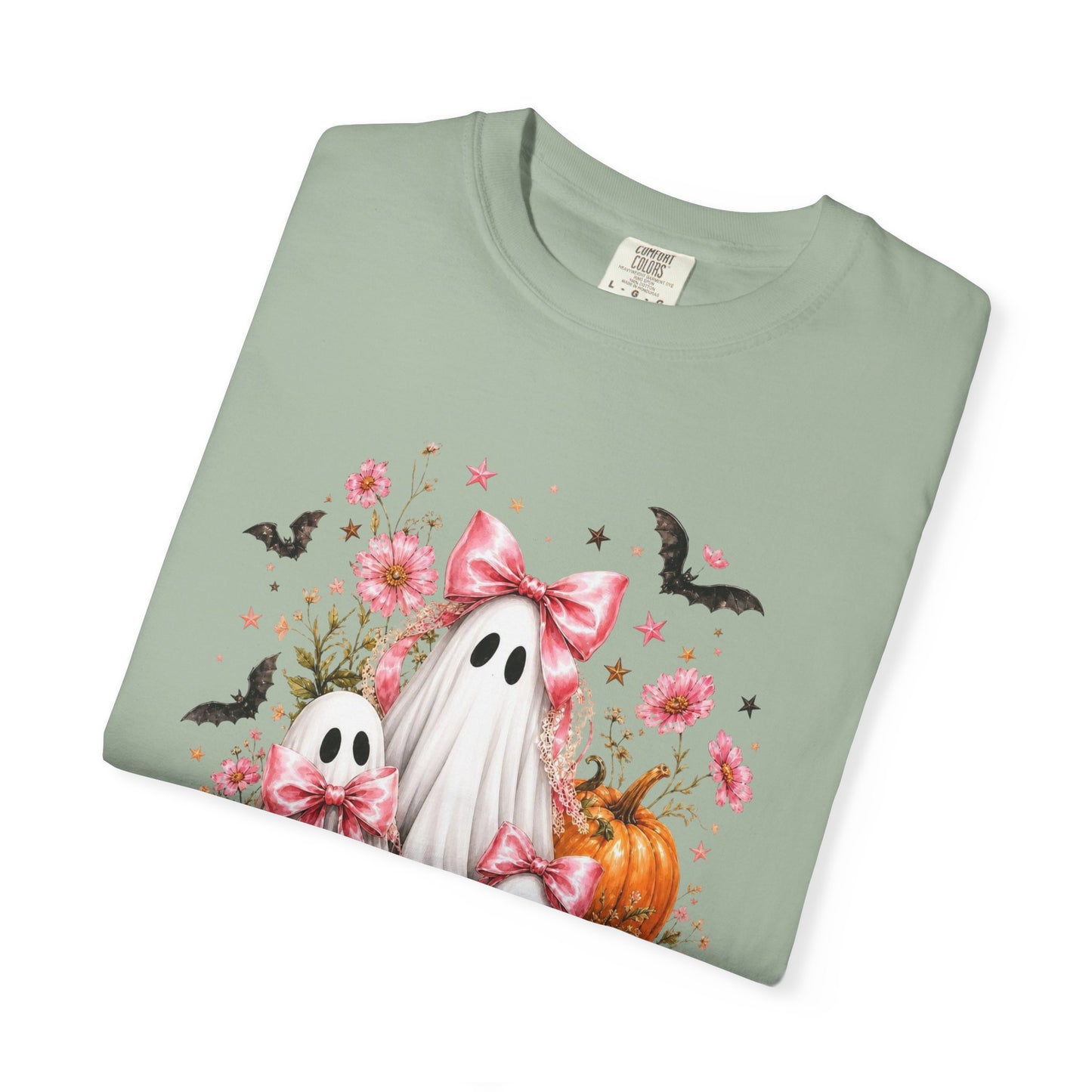 Coquette Ghost Halloween Shirt, Pink Bow Ghost T-Shirt, Cute Spooky Season Tee, Girly Halloween Pumpkin Graphic, Fall Aesthetic Shirt