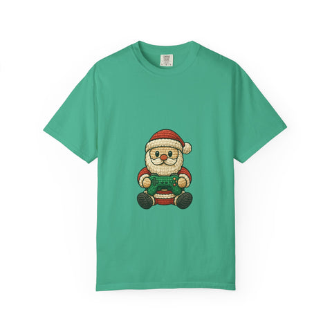 Festive Santa Gaming T-Shirt, Unisex Holiday Tee, Funny Christmas Shirt, Gamer Gift, Cute Santa Design