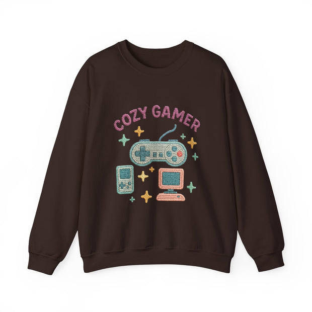 Cozy Gamer Sweatshirt, Unisex Crewneck, Gaming Gift, Comfortable Outfit, Video Game Apparel, Casual Style