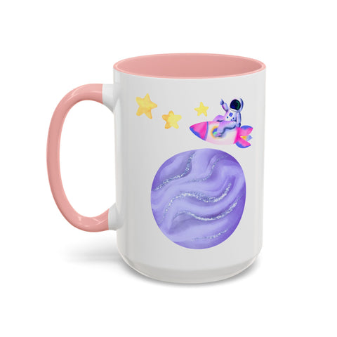 Astronaut Taking Off In Space Accent Coffee Mug