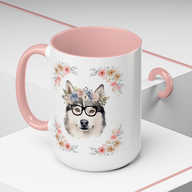 Geeky Goddess Siberian Husky Accent Coffee Mug