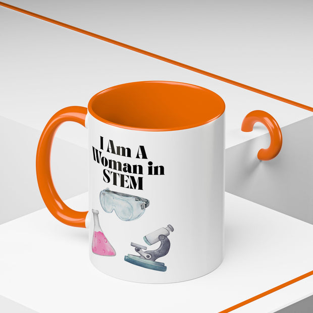 'I Am A Woman In STEM' Scientist Accent Coffee Mug