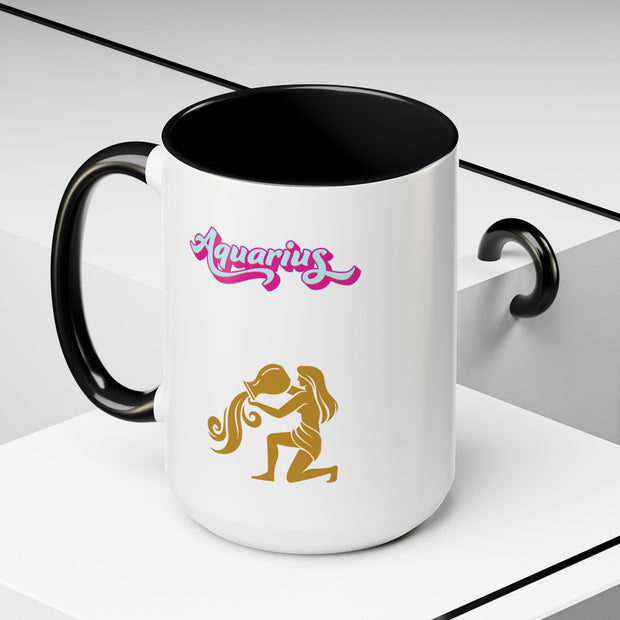 'Aquarius' Zodiac Accent Coffee Mug