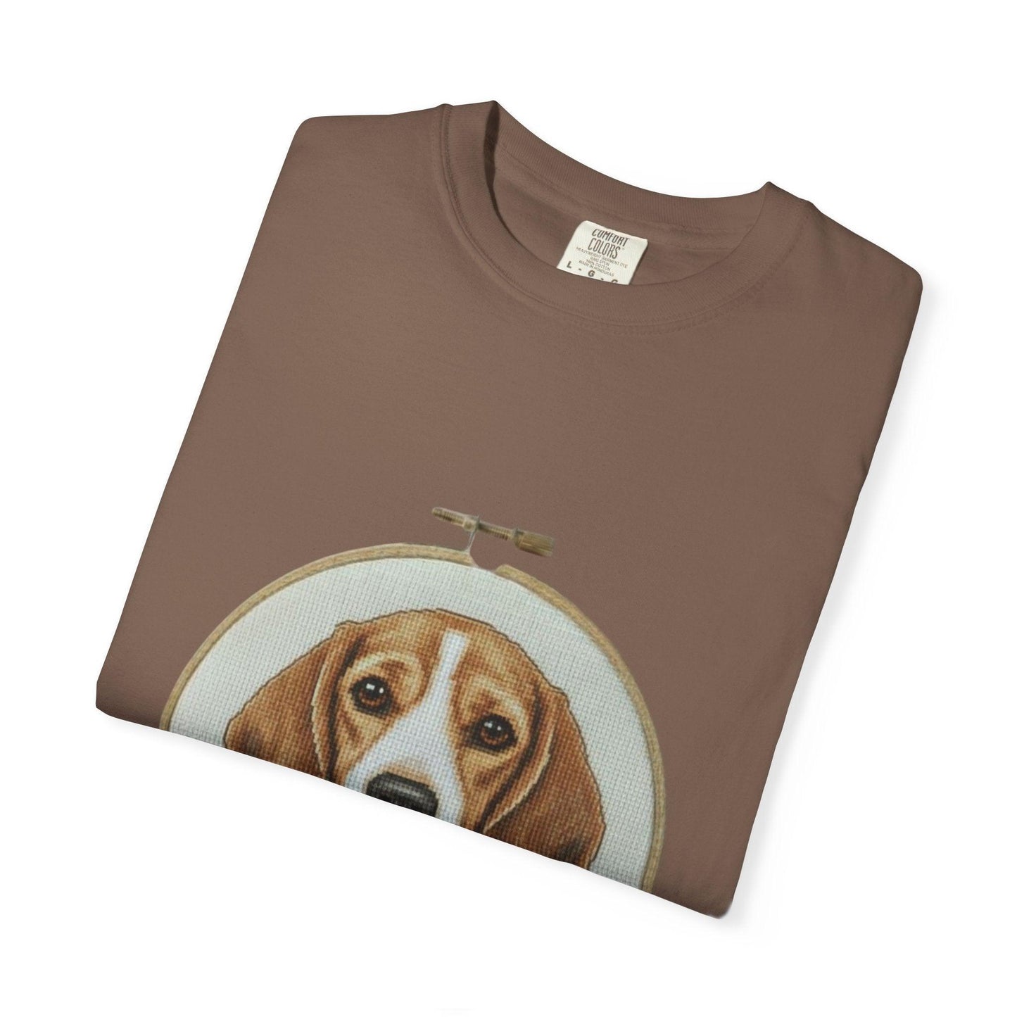 Beagle Portrait Embroidery Hoop T-shirt | Dog Art Tee