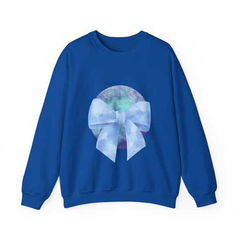 Blue/Green Planet Wrapped In A Bow Unisex Crewneck Sweatshirt