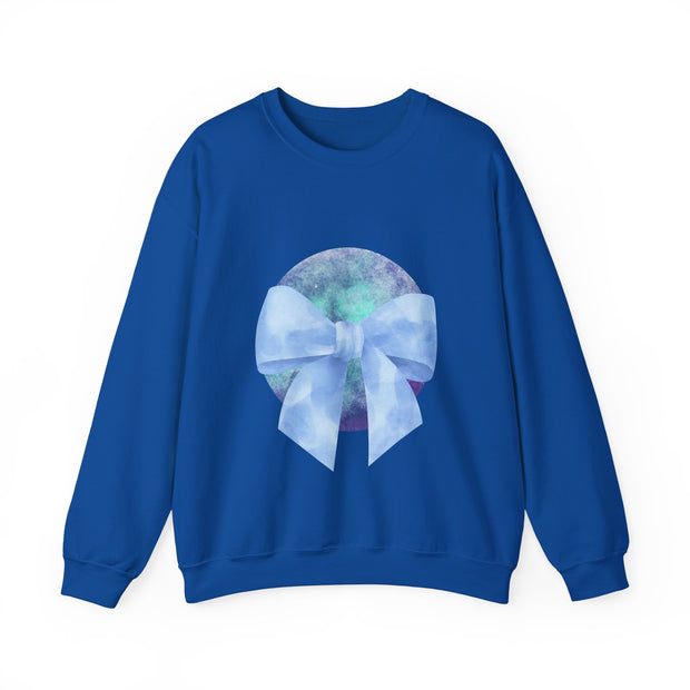 Blue/Green Planet Wrapped In A Bow Unisex Crewneck Sweatshirt