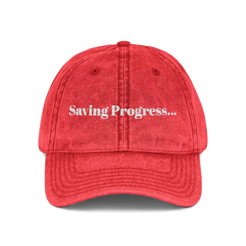 'Saving Progress...' Vintage Embroidered Cap