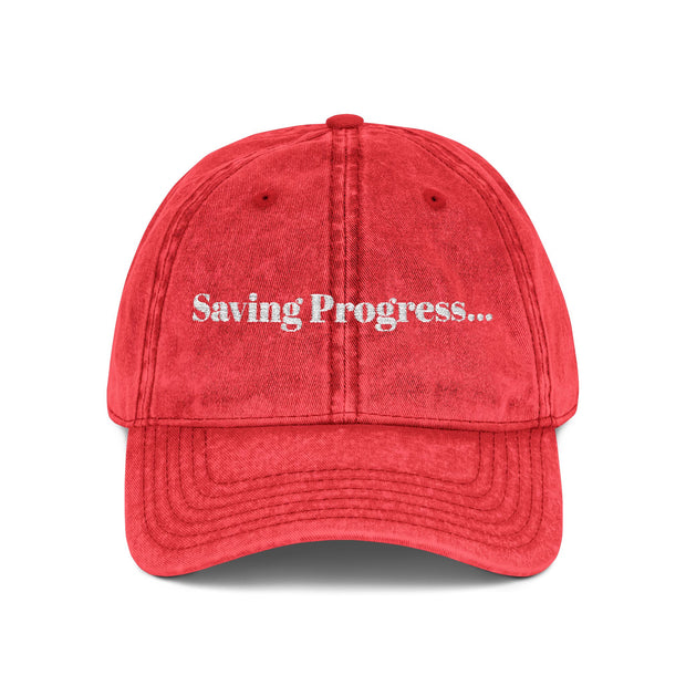 'Saving Progress...' Vintage Embroidered Cap
